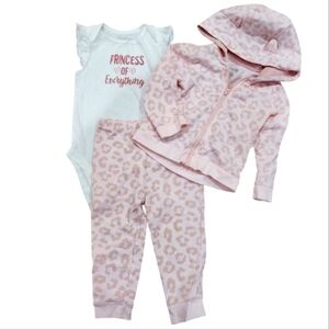 Children's Place 3 Piece Set Leopard Pink B0098